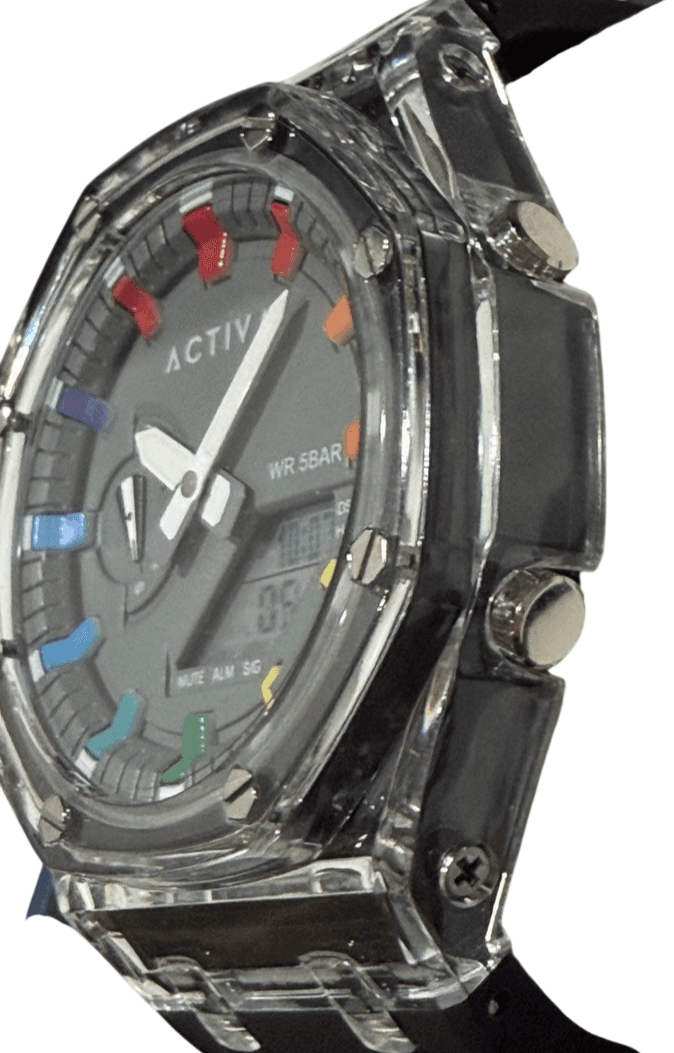 Activa X Invicta Men's Digital Watch - 44.2 mm, Black Band , Grey Dial - Thumbnail 2