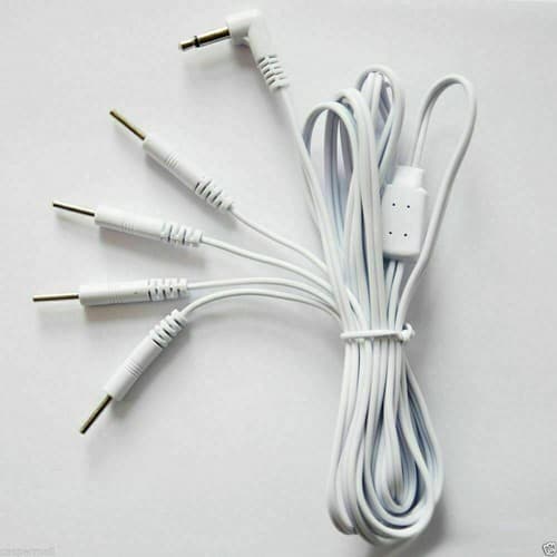 4 PCS ELECTRODE LEAD WIRES Cables for Digital Massager TENS 3.5 mm with 4 pins - Thumbnail 2