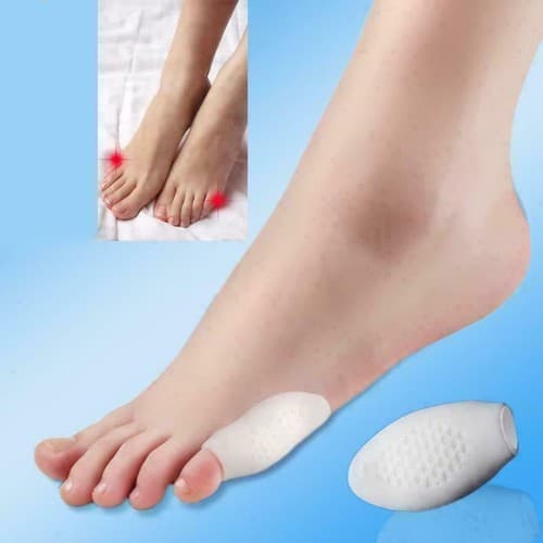 2 Pieces Silicone Pain Relief Little White Toe Separator Bunion Protector Guard - Image 1