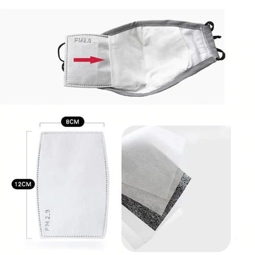 Reusable Mouth Cover Washable Cloth Cotton Face Mask 2 PM 2.5 Carbon Filters - Thumbnail 7