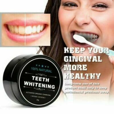Organic Coconut Activated Charcoal Whitener Natural Teeth Whitening Powder 30g - Thumbnail 9