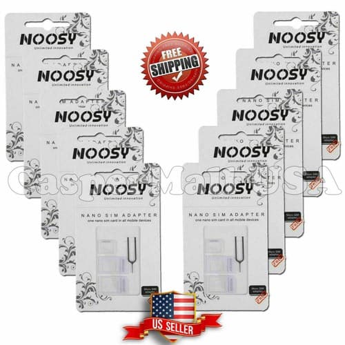 10X Nano SIM Card to Micro Standard Adapter Converter Set Fits iPhone 5 4S white - Image 1