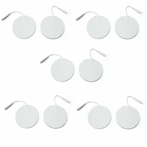 10 Rounded Electrode Pads for Tens Massager 7000, 3000 2 Inch White Cloth - Image 1