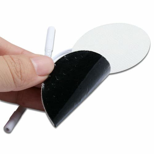 10 Rounded Electrode Pads for Tens Massager 7000, 3000 2 Inch White Cloth - Thumbnail 2