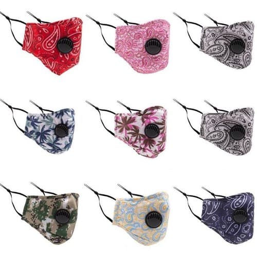 Reusable Mouth Cover Washable Cloth Cotton Face Mask 2 PM 2.5 Carbon Filters - Thumbnail 2