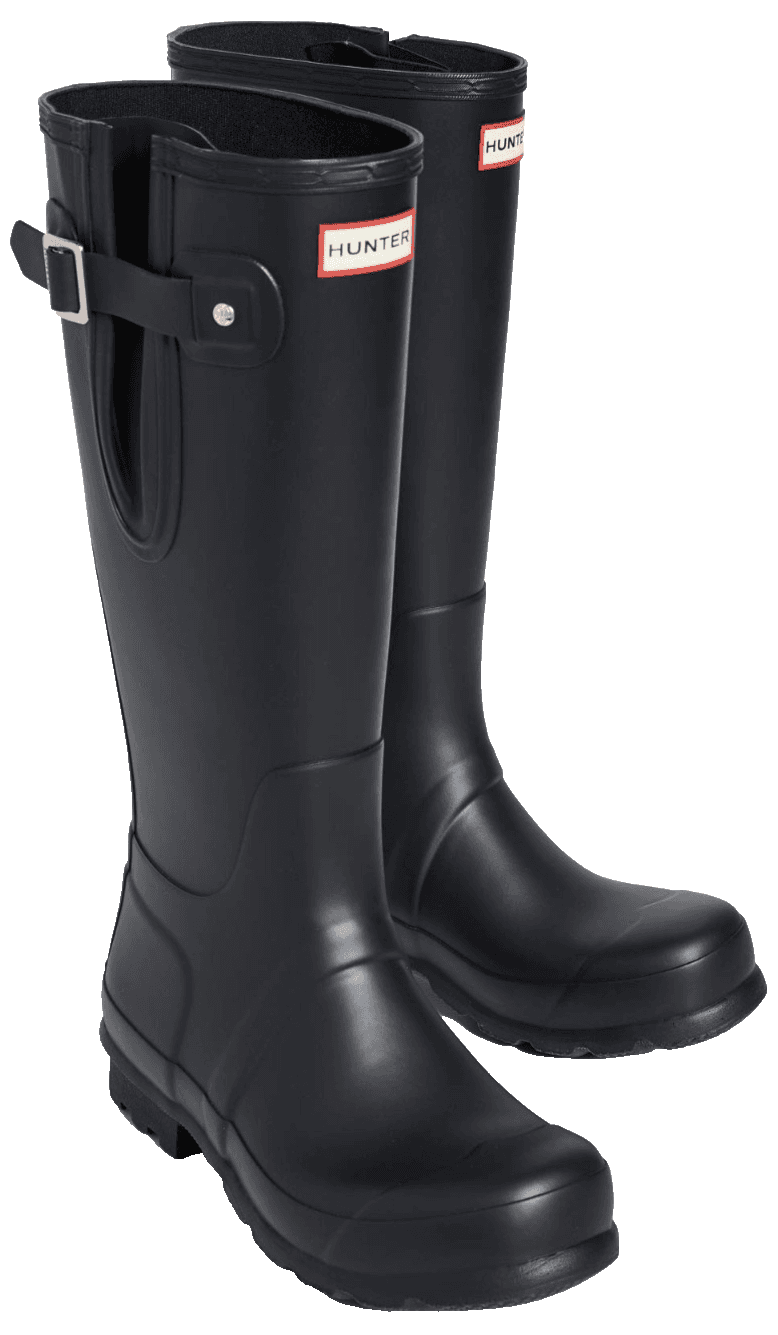 Hunter Original Tall Rain Men's Boots Side Adjustable Waterproof Black 10 M - Image 1