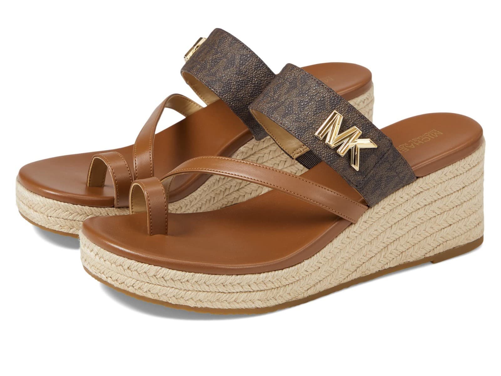 Michael Kors Women's Jilly Espadrille Platform Wedge Sandals NWB Size 9.5 Brown - Image 1