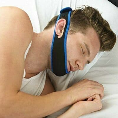 Anti Snoring Sleep Apnea Jaw Solution Snore Stop Belt Cpap Blue Chin Strap - Image 1