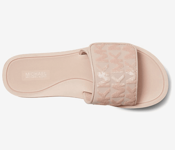 Michael Kors Signature Slides Flat Wedges Sandals Dusty Rose Soft Pink Size 9 - Thumbnail 5