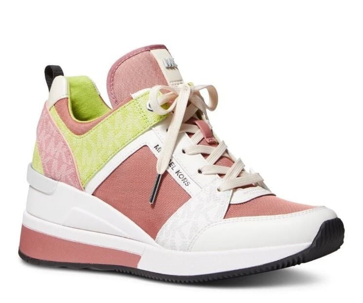 Michael Kors Georgie Trainer Rose Multi Wedges Sneakers Shoes Women's 7.5 M - Thumbnail 2