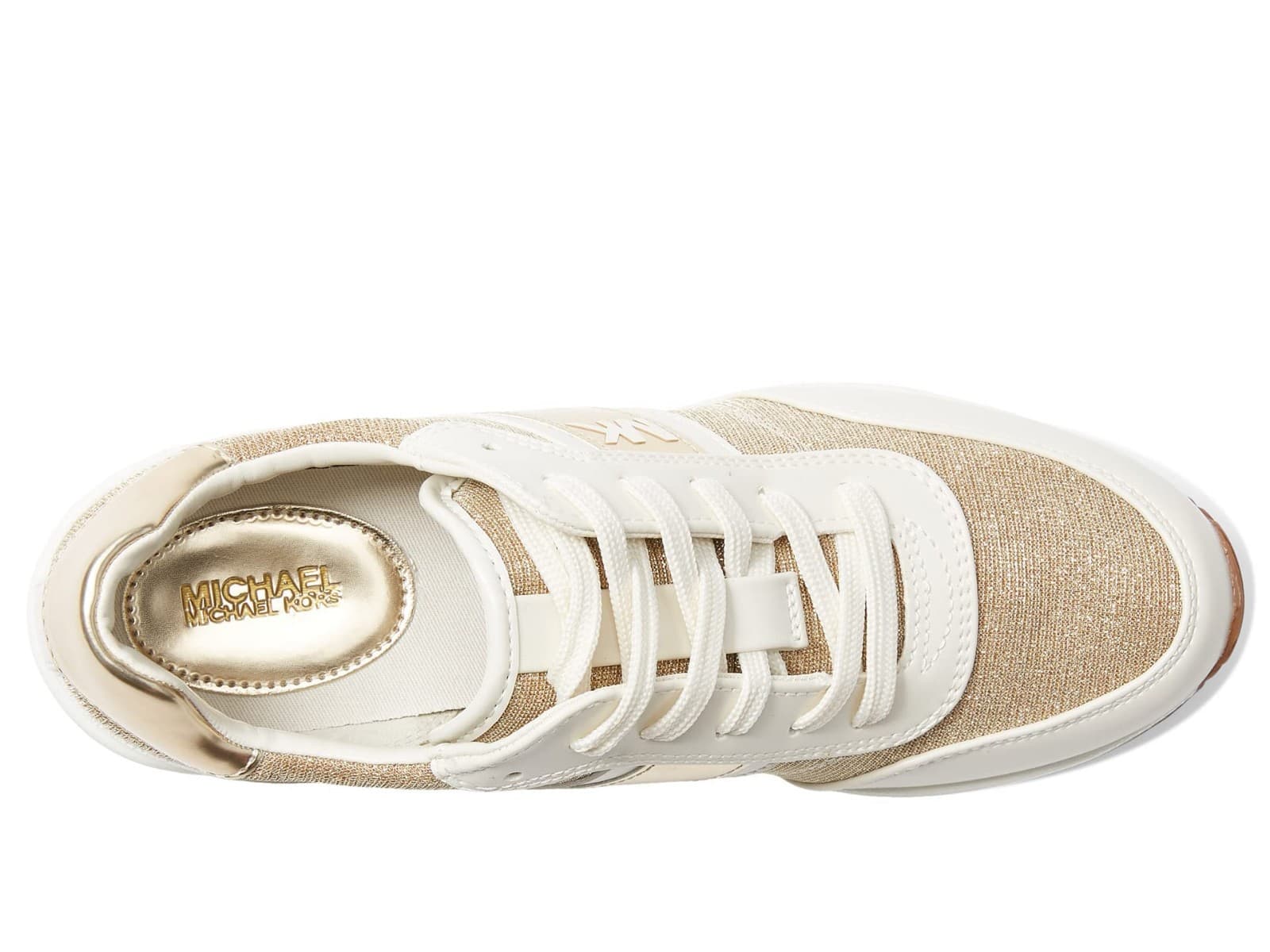 Michael KORS Mabel Gold Mk Logo Glitter Chain Mesh Women 8 M - Thumbnail 5