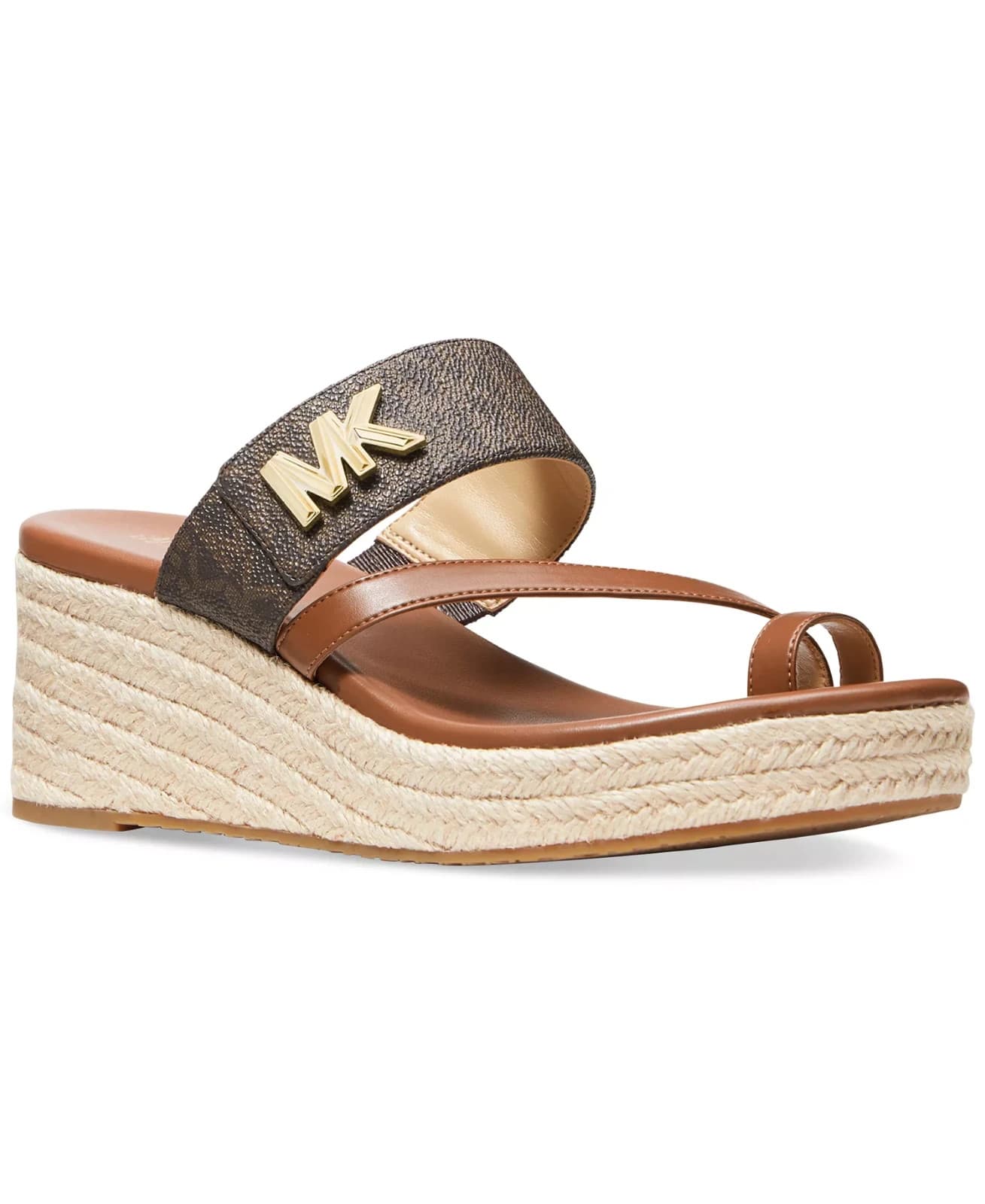 Michael Kors Women's Jilly Espadrille Platform Wedge Sandals NWB Size 9.5 Brown - Thumbnail 3