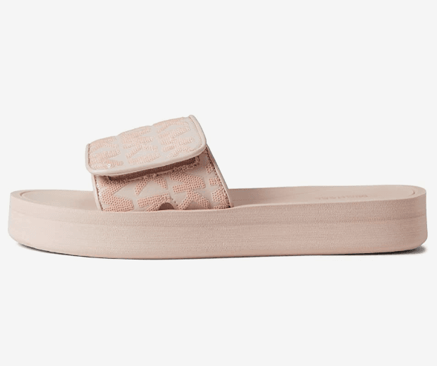 Michael Kors Signature Slides Flat Wedges Sandals Dusty Rose Soft Pink Size 9 - Thumbnail 4