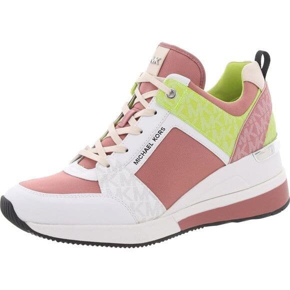 Michael Kors Georgie Trainer Rose Multi Wedges Sneakers Shoes Women's 7.5 M - Thumbnail 3