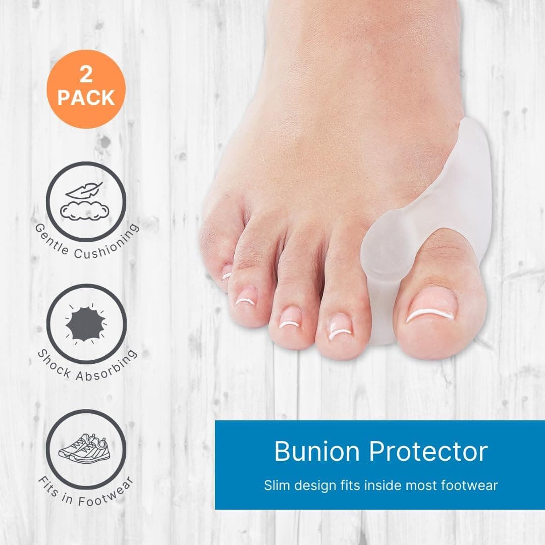 10 Pcs Gel Big Toe Bunion Guards Toe Spreaders Pain Relief Crooked Overlapping - Thumbnail 3