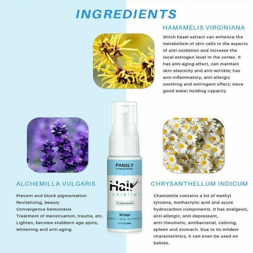 Pansly Herbal Gentle Hair Removal Spray Nourish Permanent Hair Growth Inhibitor - Thumbnail 11