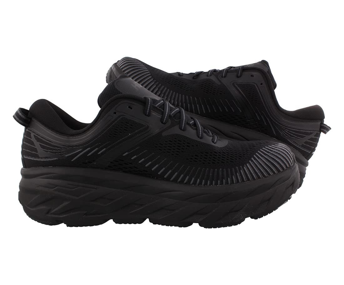 Hoka One One Bondi 7 Size 8 M Black Mens Running Shoes - Thumbnail 2