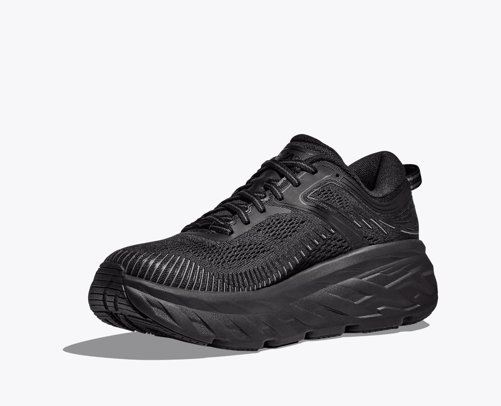 Hoka One One Bondi 7 Size 8 M Black Mens Running Shoes - Thumbnail 4