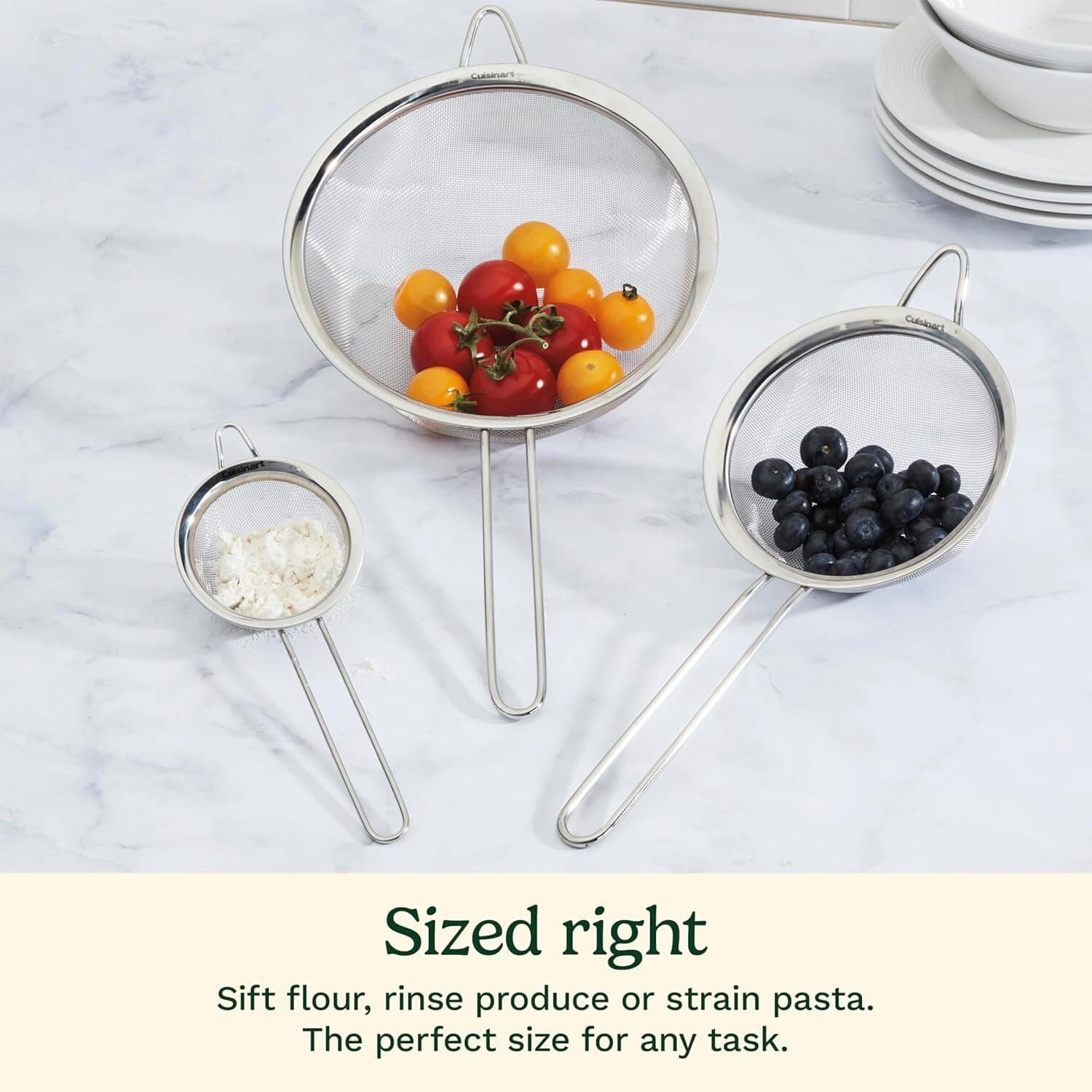 Cuisinart Mesh Strainers, 3 Count (Pack of 1) Set, CTG-00-3MS Silver - Thumbnail 5