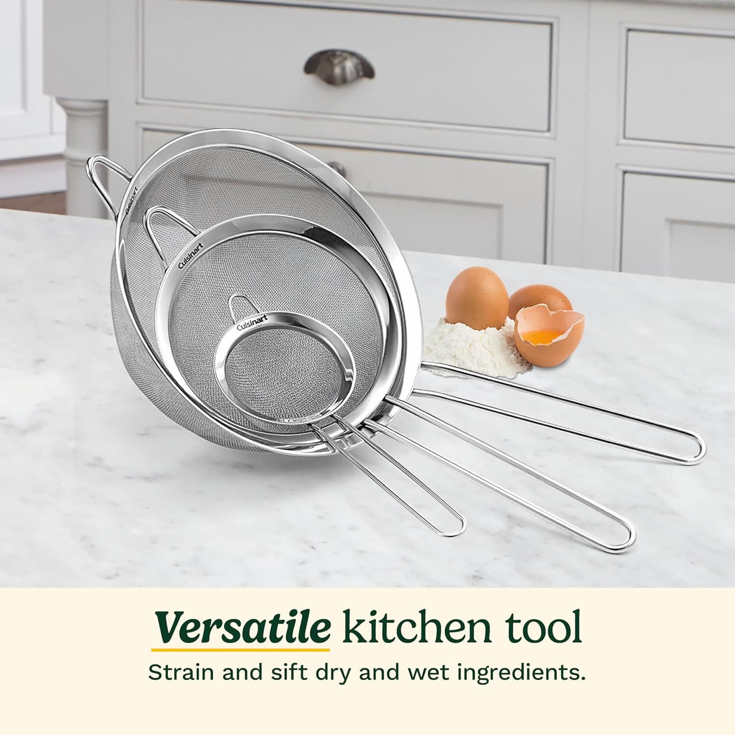 Cuisinart Mesh Strainers, 3 Count (Pack of 1) Set, CTG-00-3MS Silver - Thumbnail 6
