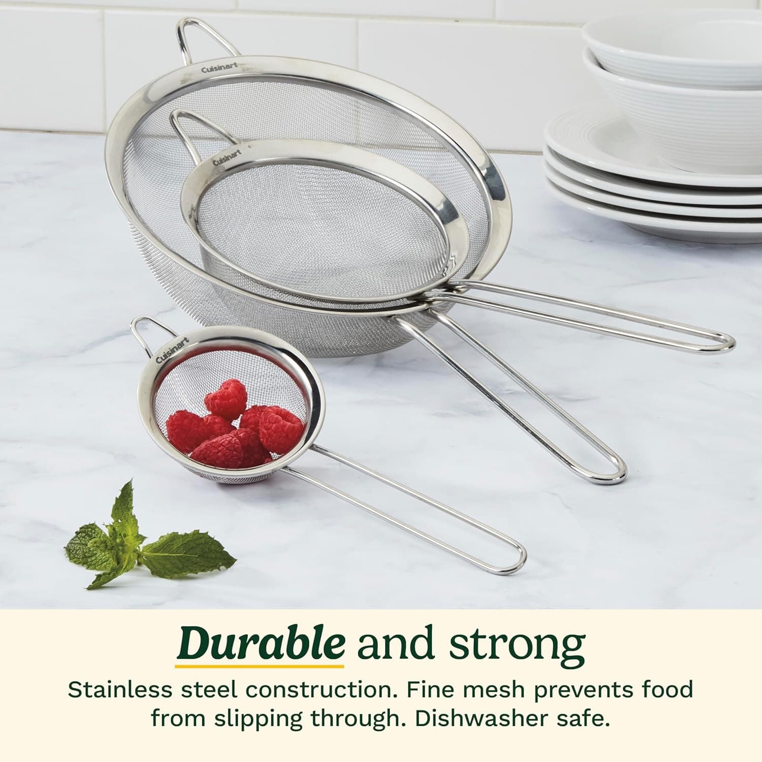 Cuisinart Mesh Strainers, 3 Count (Pack of 1) Set, CTG-00-3MS Silver - Thumbnail 7