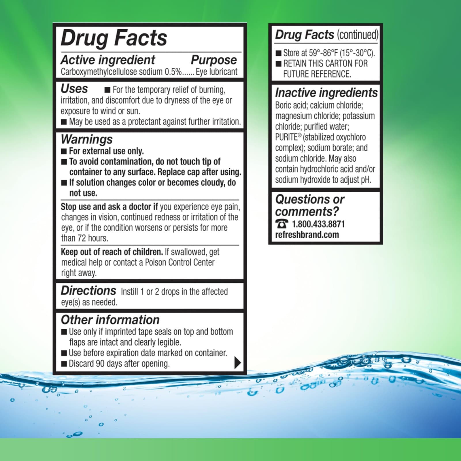 REFRESH TEARS - LUBRICANT EYE DROPS - TWIN PACK - 8 x 15ML BOTTLES - EXP 1/2028+ - Thumbnail 3