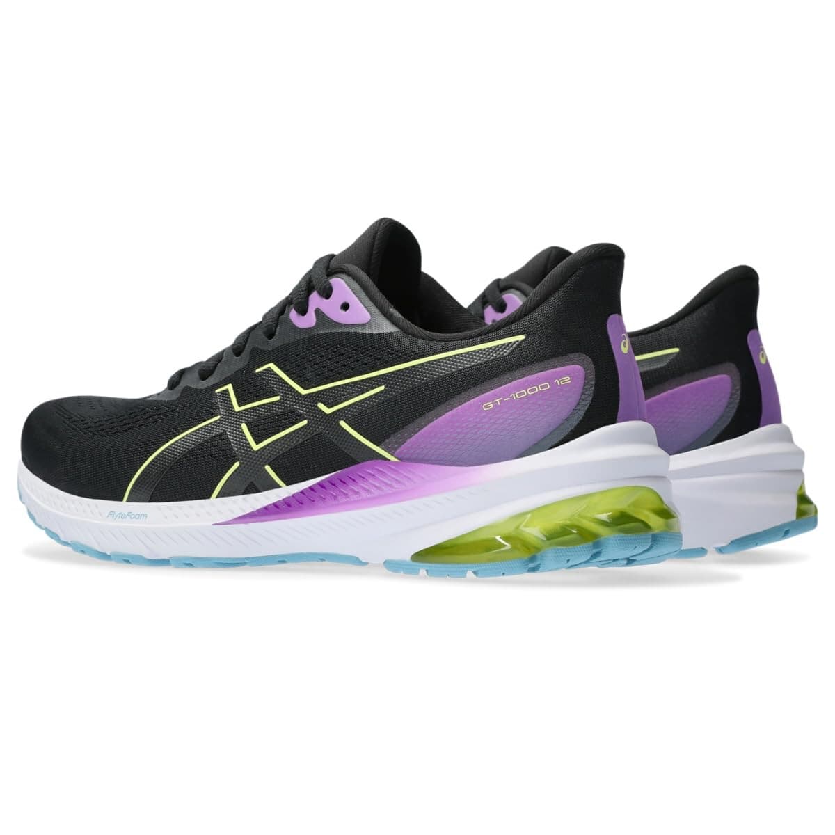 Asics Women GT-1000 12 Running Sneaker Shoes Black/Glow Yellow US 9.5 B - Thumbnail 4