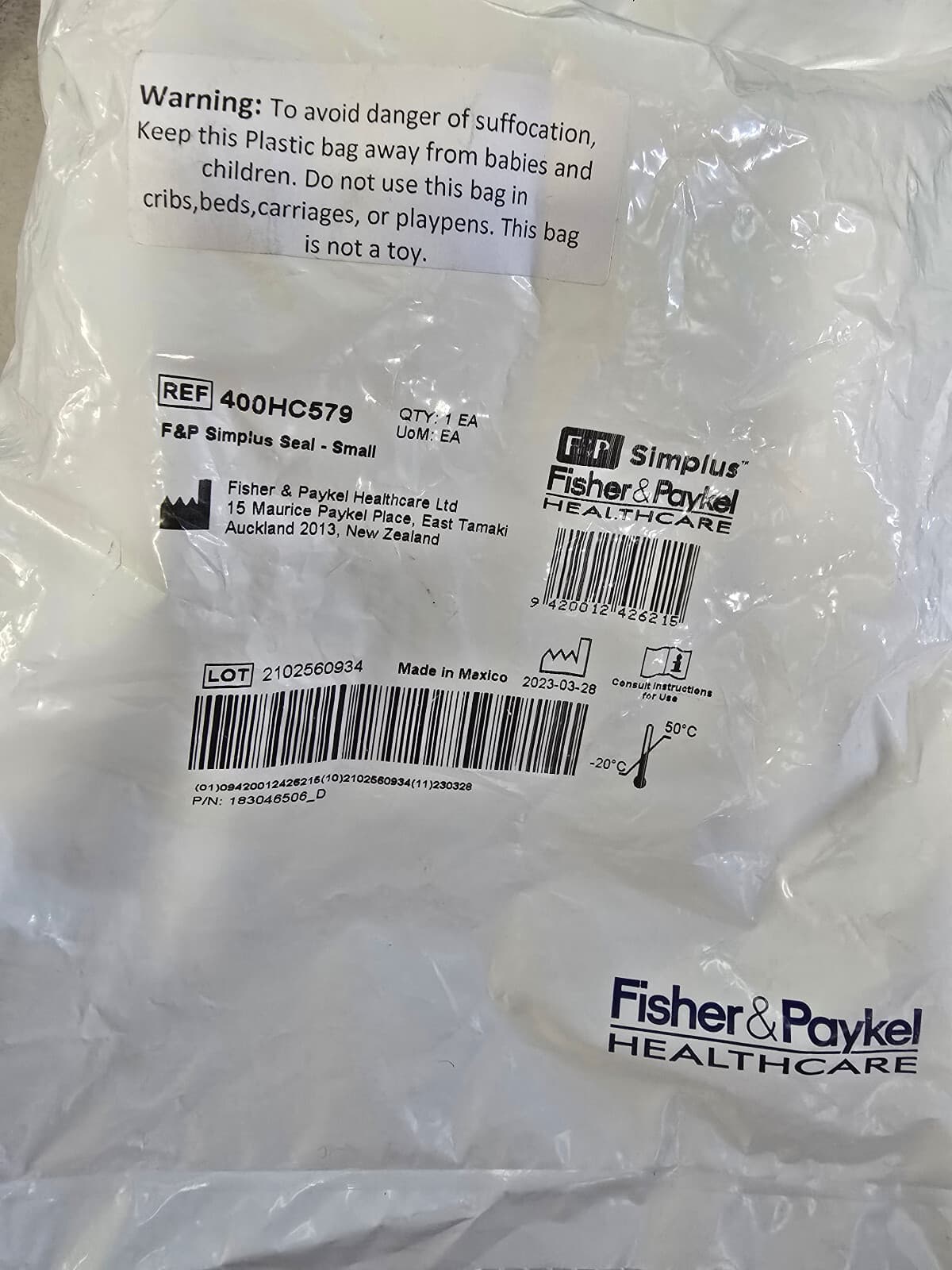 New Sealed Fisher & Paykel Simplus Full Face Mask Cushion, Small - 400HC579 - Thumbnail 3
