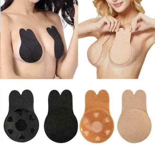 4 PC Silicone Bra Push Up Breast Lift Self Adhesive Strapless Invisible Pasties - Image 1