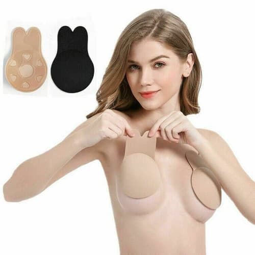 4 PC Silicone Bra Push Up Breast Lift Self Adhesive Strapless Invisible Pasties - Thumbnail 4