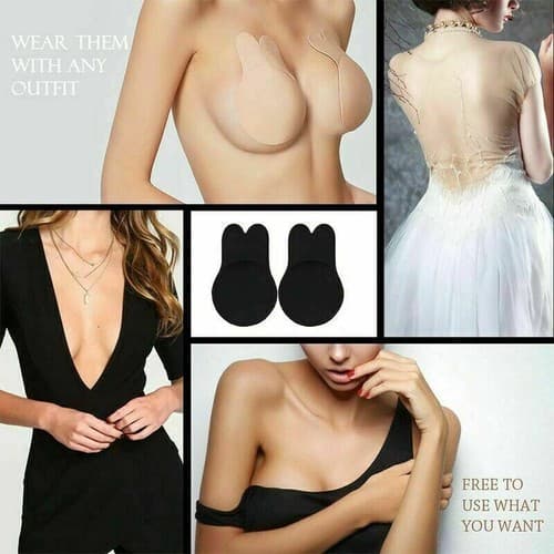 4 PC Silicone Bra Push Up Breast Lift Self Adhesive Strapless Invisible Pasties - Thumbnail 6