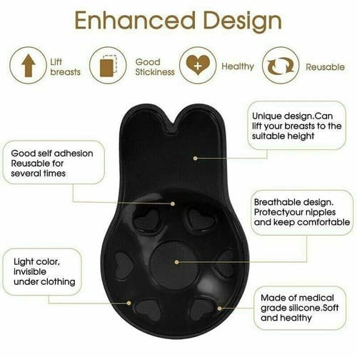 4 PC Silicone Bra Push Up Breast Lift Self Adhesive Strapless Invisible Pasties - Thumbnail 10