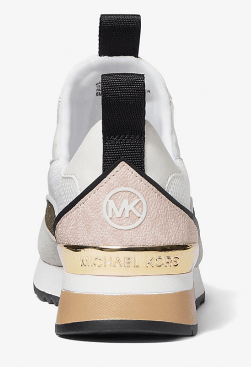 Michael Kors Slip On Allie Stride Mixed-Media Logo Trainer Olive Multi 7 M - Thumbnail 4