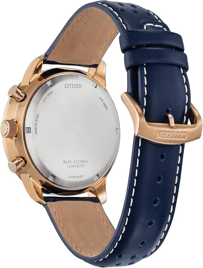 Citizen Men Eco-Drive Weekender Sport Casual Chronograph Rose Gold Solar Charge - Thumbnail 3