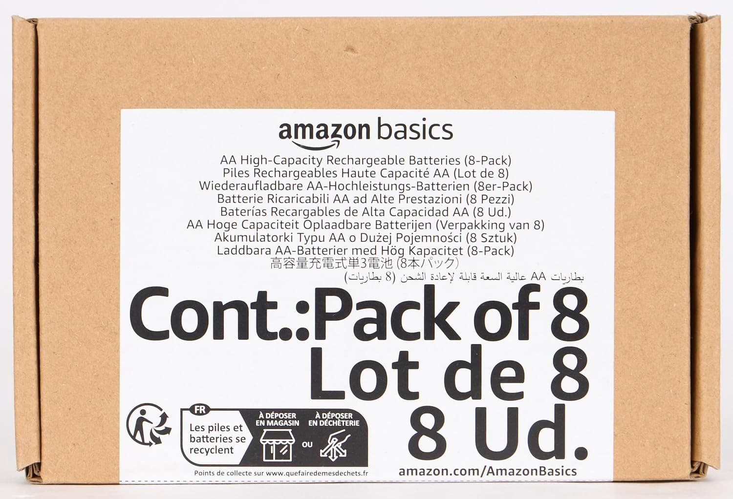 Amazon Basics Rechargeable AA Batteries, 16-Pack, 2400 mAh, NiMH High-Capacity. - Thumbnail 4