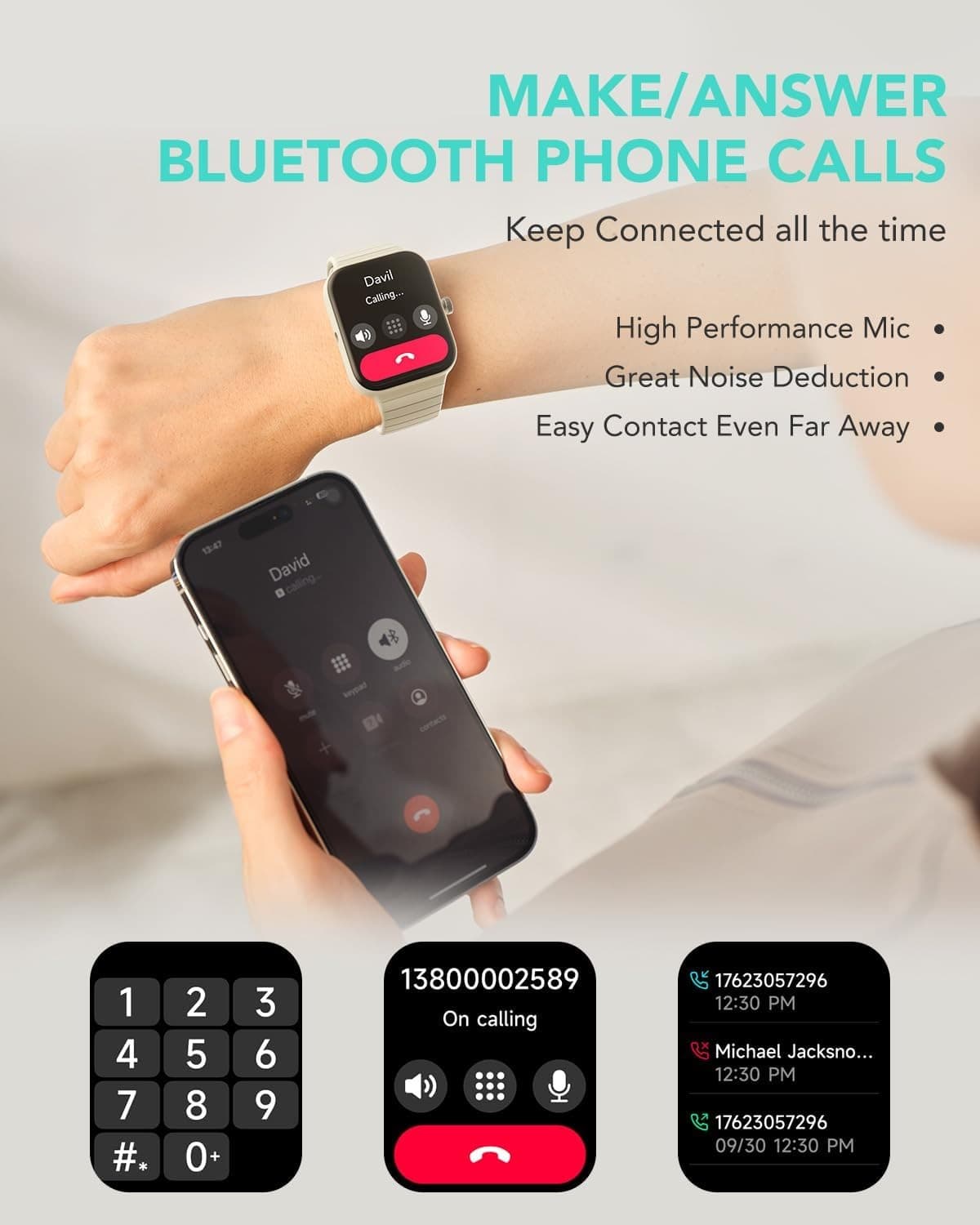 Smart Watch with Alexa Built-in Answer/Make Calls Fitness H.Rate - Cyber beige - Thumbnail 9