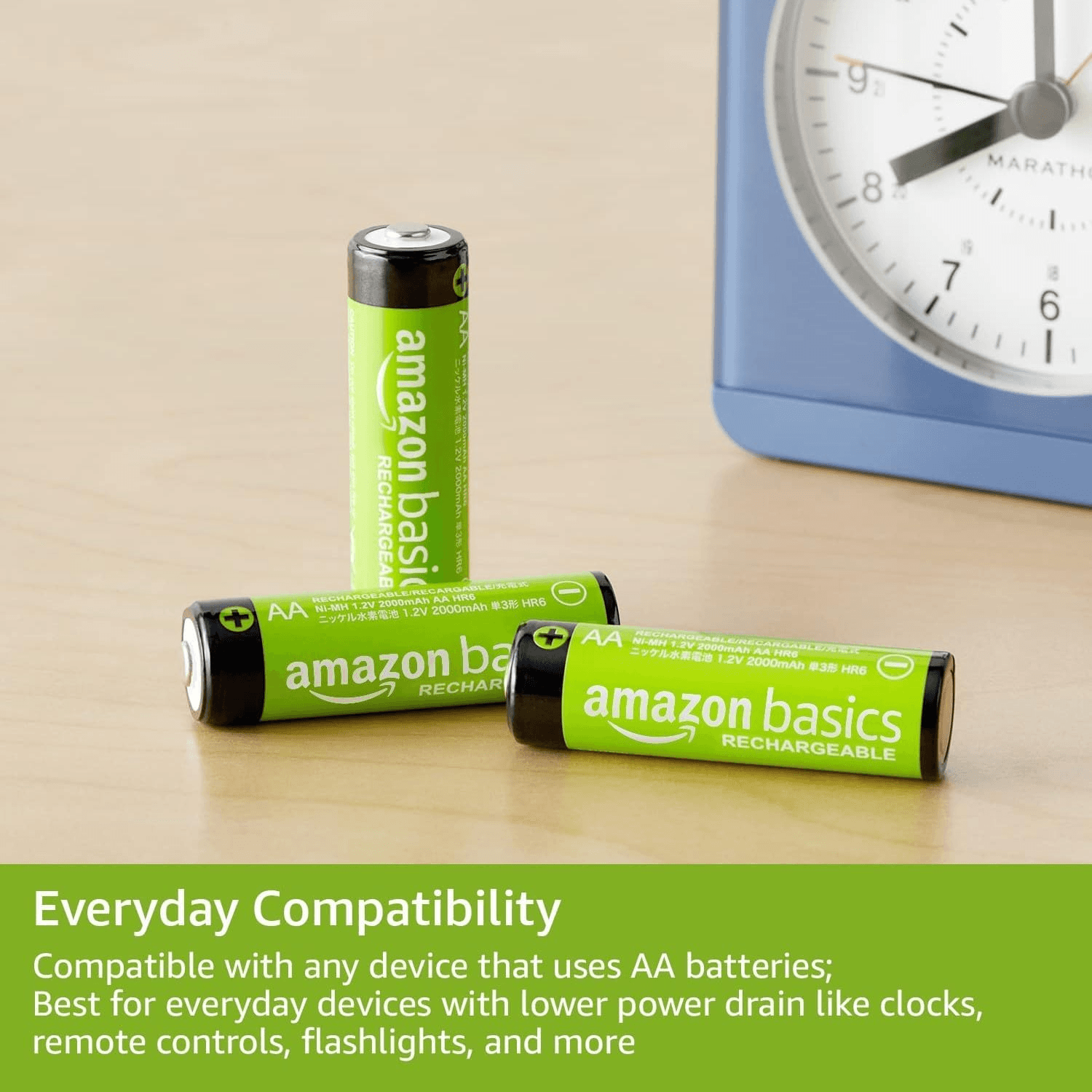 Amazon Basics Rechargeable AA Batteries, 16 Count, 2000 Mah, Nimh - Thumbnail 3