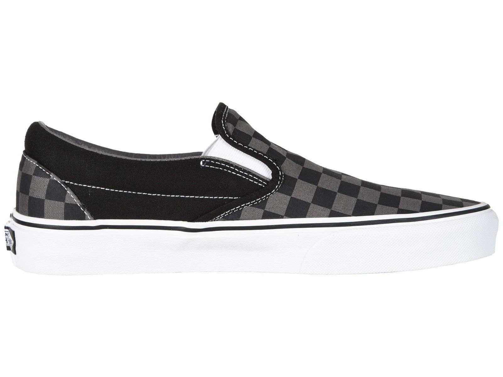 VANS CLASSIC SLIP ON Checkerboard Shoes Sneaker Black/ Gray Men 8.5 / Women 10 - Thumbnail 2