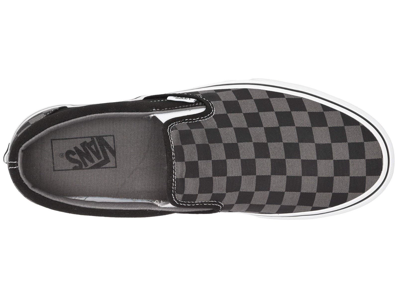 VANS CLASSIC SLIP ON Checkerboard Shoes Sneaker Black/ Gray Men 8.5 / Women 10 - Thumbnail 5