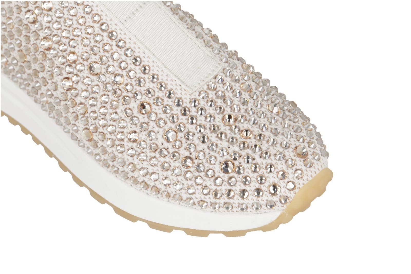 Michael Kors Bodie Stretch Knit Slip-On Cream Crystal Women's Sneaker Sz 8 US - Thumbnail 5