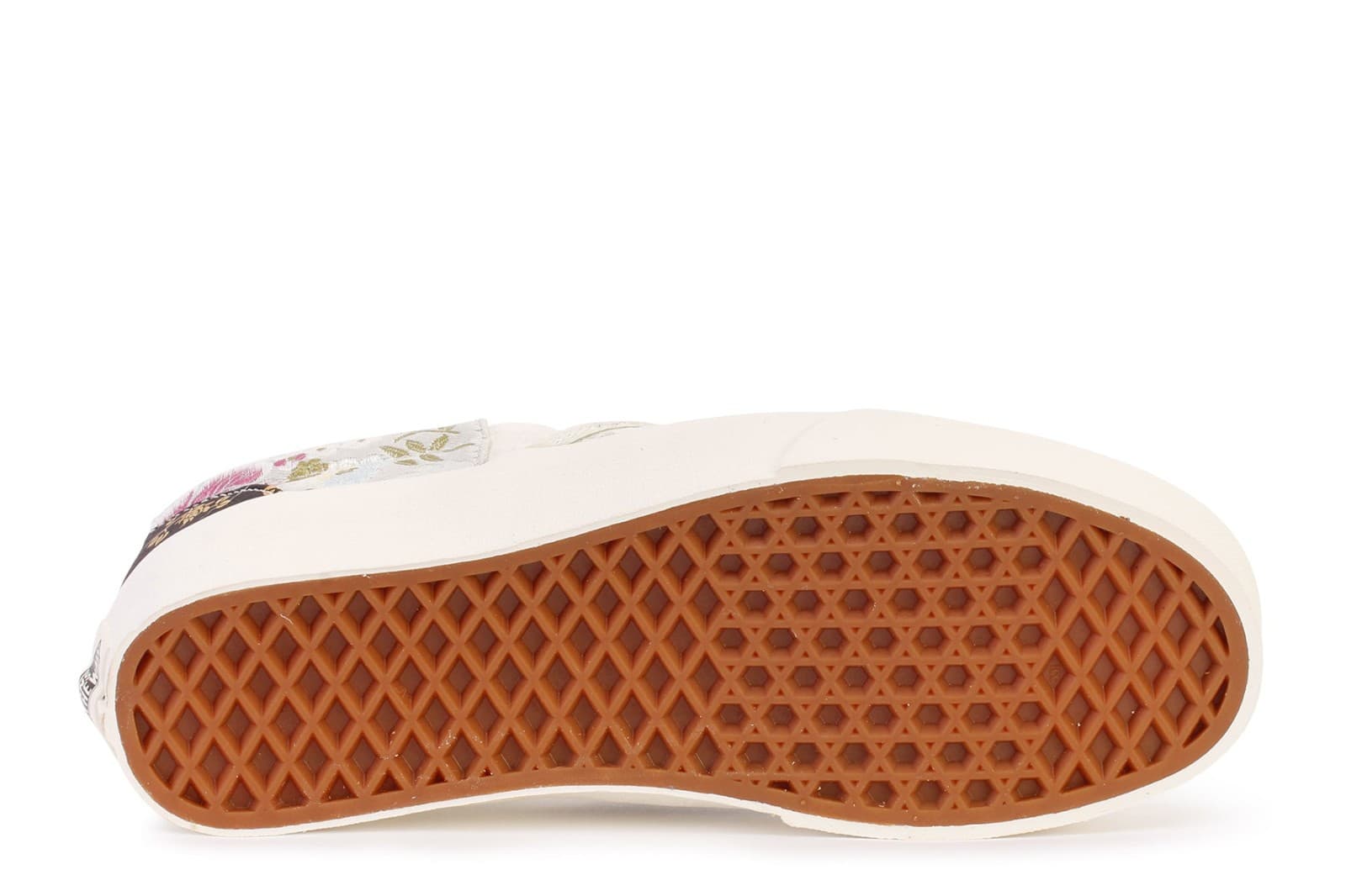 Vans Slip-On Shoes Unisex Men 6.5 Women 8 White Floral Patchwork Brocade Skate - Thumbnail 5