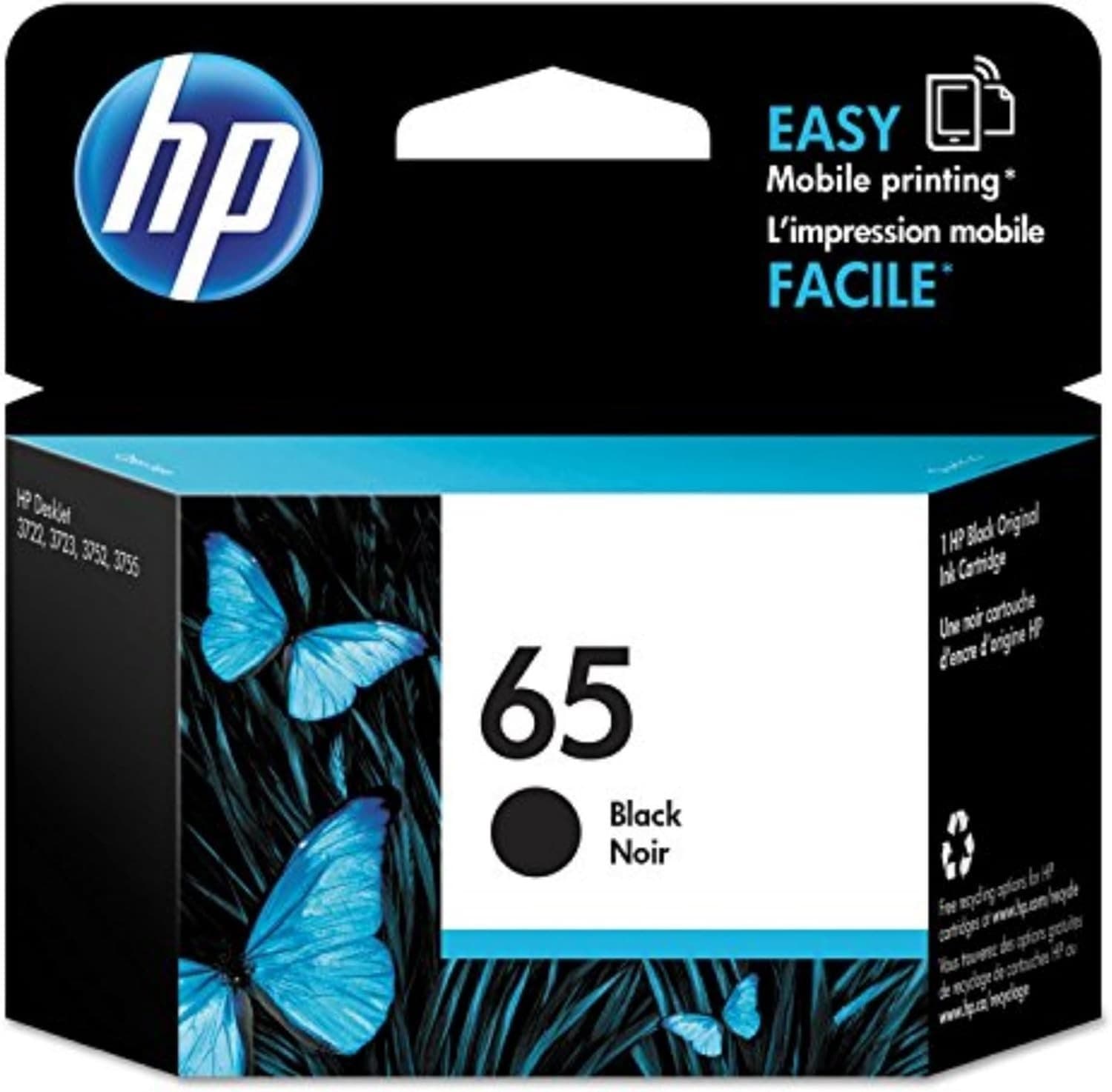 Genuine HP 65 Black Ink Cartridge Eligible for Instant Ink | N9K02AN AUG 2027 - Image 1