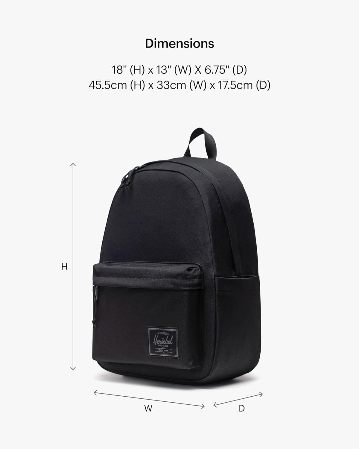 Herschel Supply Co. Herschel Classic XL Backpack, Black Tonal, One Size - Thumbnail 3