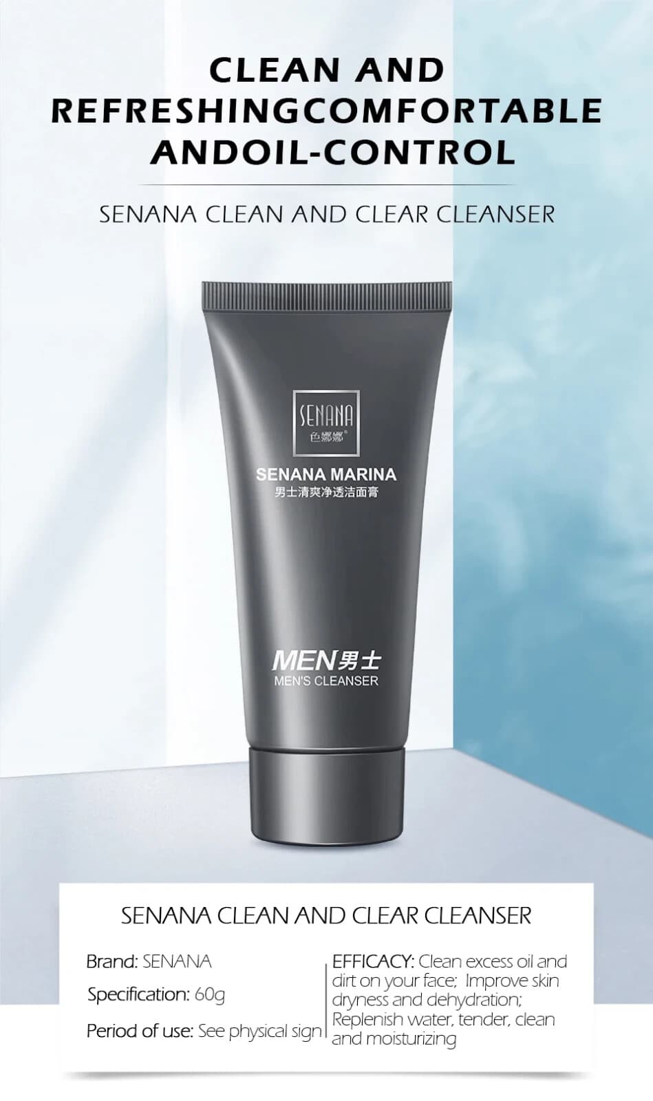 Men’s Deep Clean Face Wash – Oil Control, Acne & Blackhead Remover, Moisturizing - Thumbnail 3