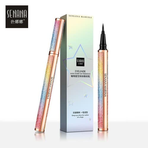 2 pack 4D Starry Sky Eyeliner Waterproof Liquid Black Long Lasting Quick Drying - Image 1