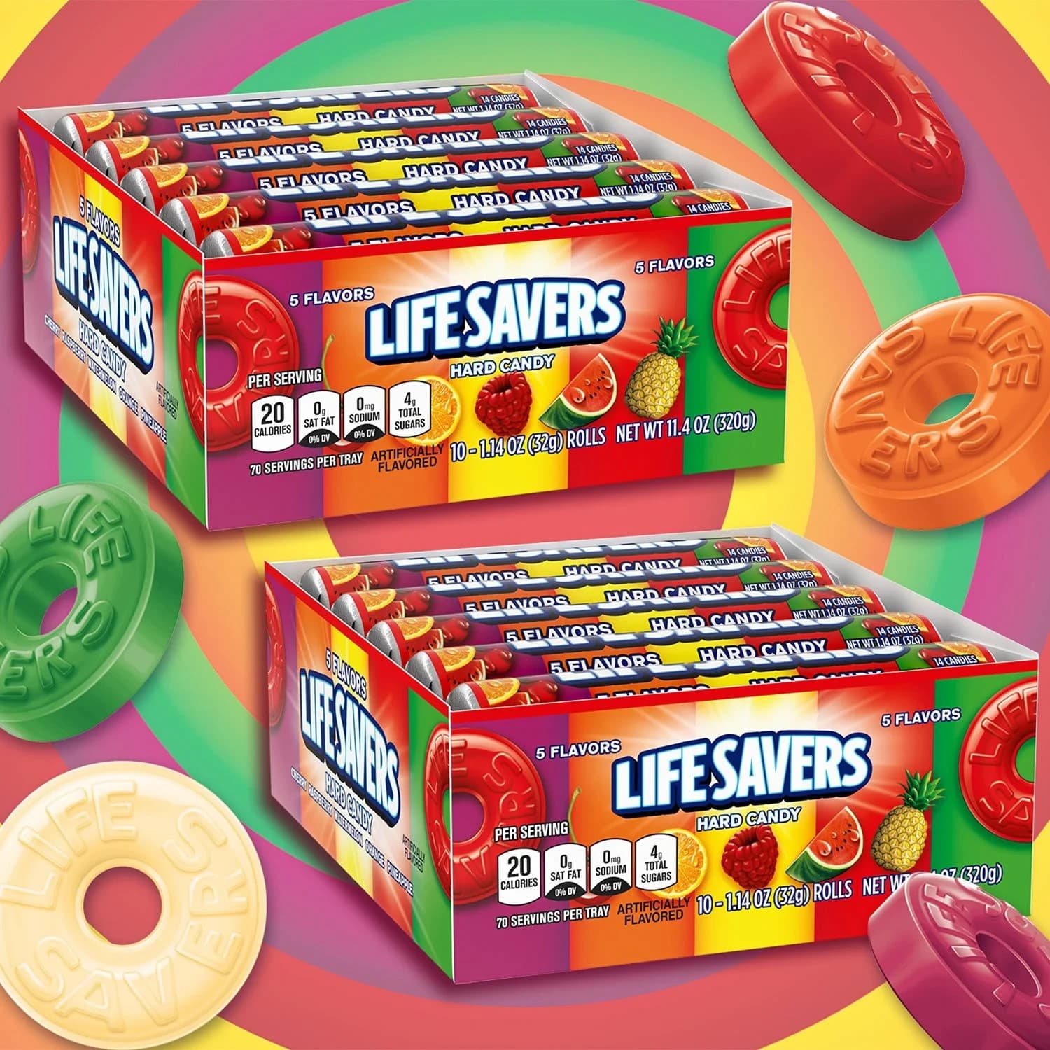 LIFE SAVERS 5 Flavors Hard Candy Rolls, 1.14 Ounce Pack of 4 total 40 packs - Thumbnail 6