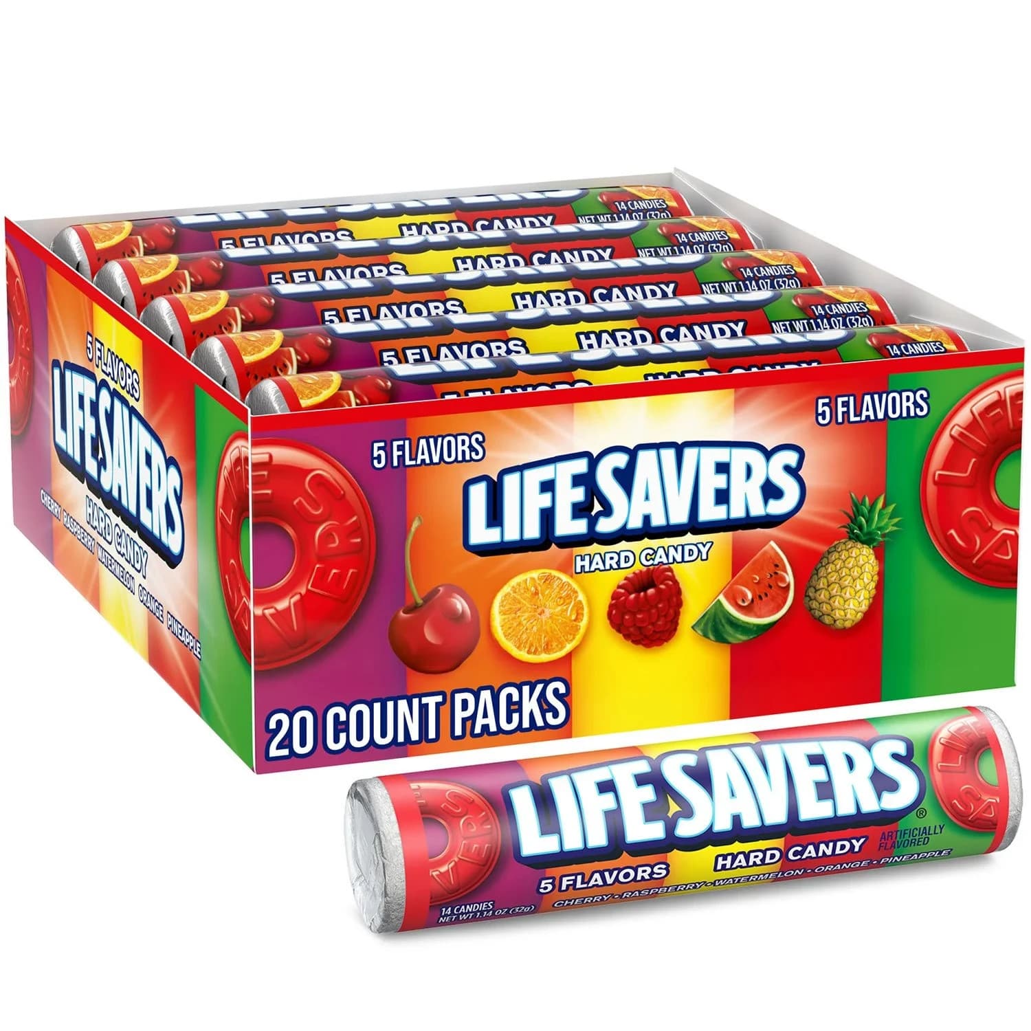 LIFE SAVERS 5 Flavors Hard Candy Rolls, 1.14 Ounce Pack of 4 total 40 packs - Thumbnail 2