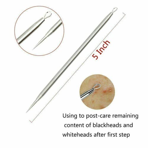 Acne Needle Blackhead Remover Pimple Blemish Comedone Extractor 7 Pcs Tool Kit - Thumbnail 3