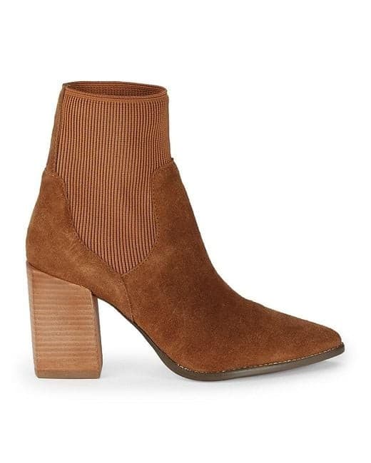 Steve Madden Women's Reeve Ankle Boot Size 7.5 M Cognac Suede - Thumbnail 2