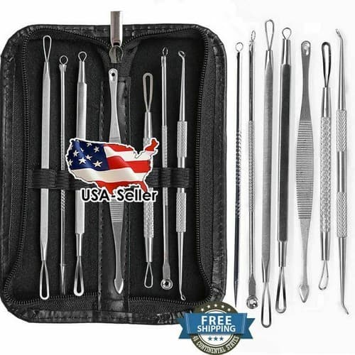 Acne Needle Blackhead Remover Pimple Blemish Comedone Extractor 7 Pcs Tool Kit - Thumbnail 2